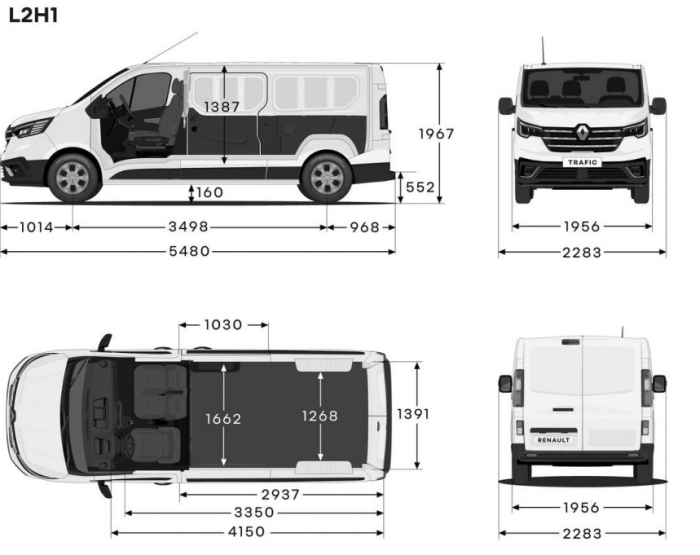 Renault Trafic L2H1 Abmessungen