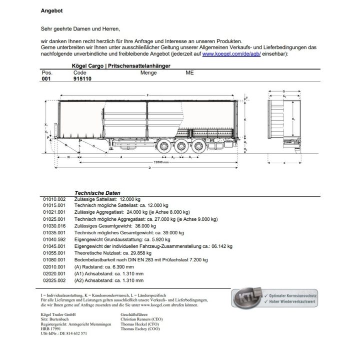 KÖGEL S24-1 Schiebeplane – Bild 2